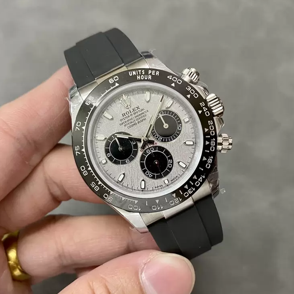 QF공장 롤렉스 데이토나 메테오 다이얼 화이트 골드 금통 러버밴드 126519