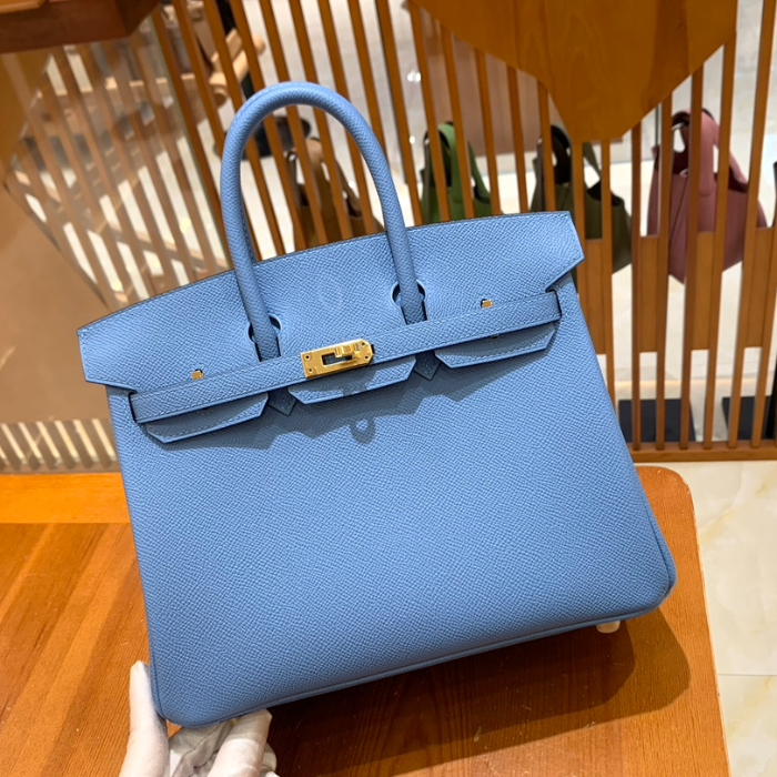 그린엘 에르메스 버킨 25 엡송가죽 파라다이스 블루 금장 버클