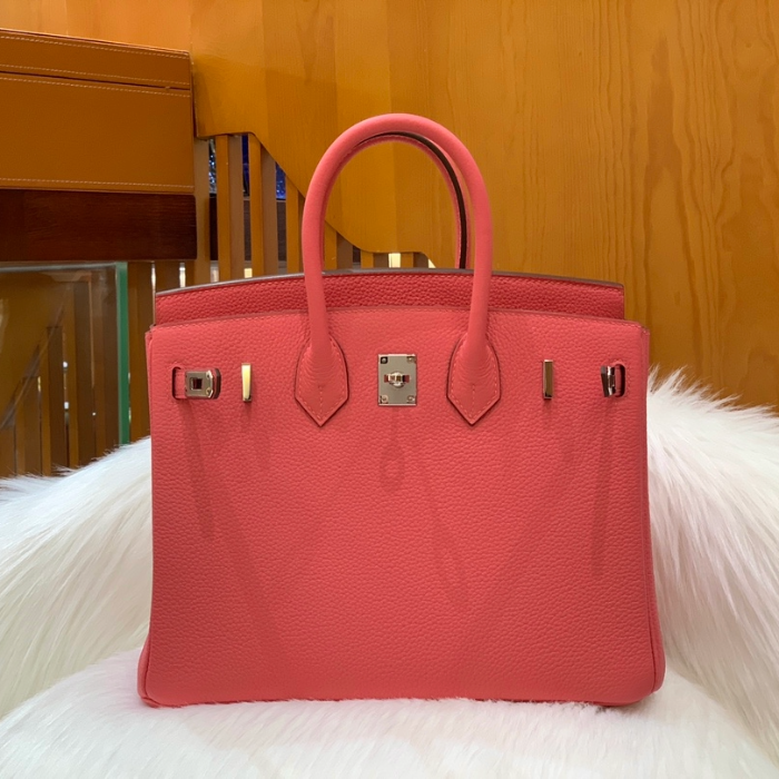그린엘 에르메스 버킨 25 토고가죽 립스틱 핑크 실버 버클