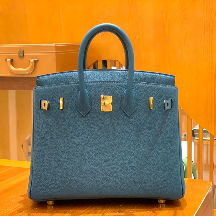 그린엘 에르메스 버킨 25 토고가죽 이즈미르 블루 금장 버클