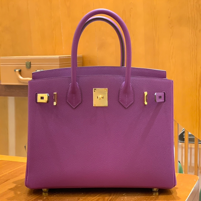 그린엘 에르메스 버킨 30 엡송가죽 아네모네 퍼플 금장 버클