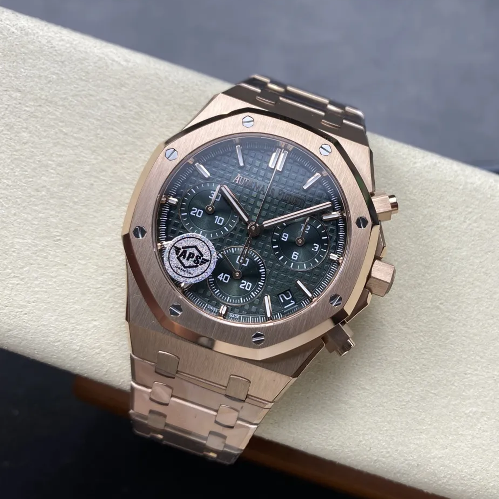 APS공장 오데마피게 로얄오크 크로노그래프 그린 다이얼 41mm 26240 RG