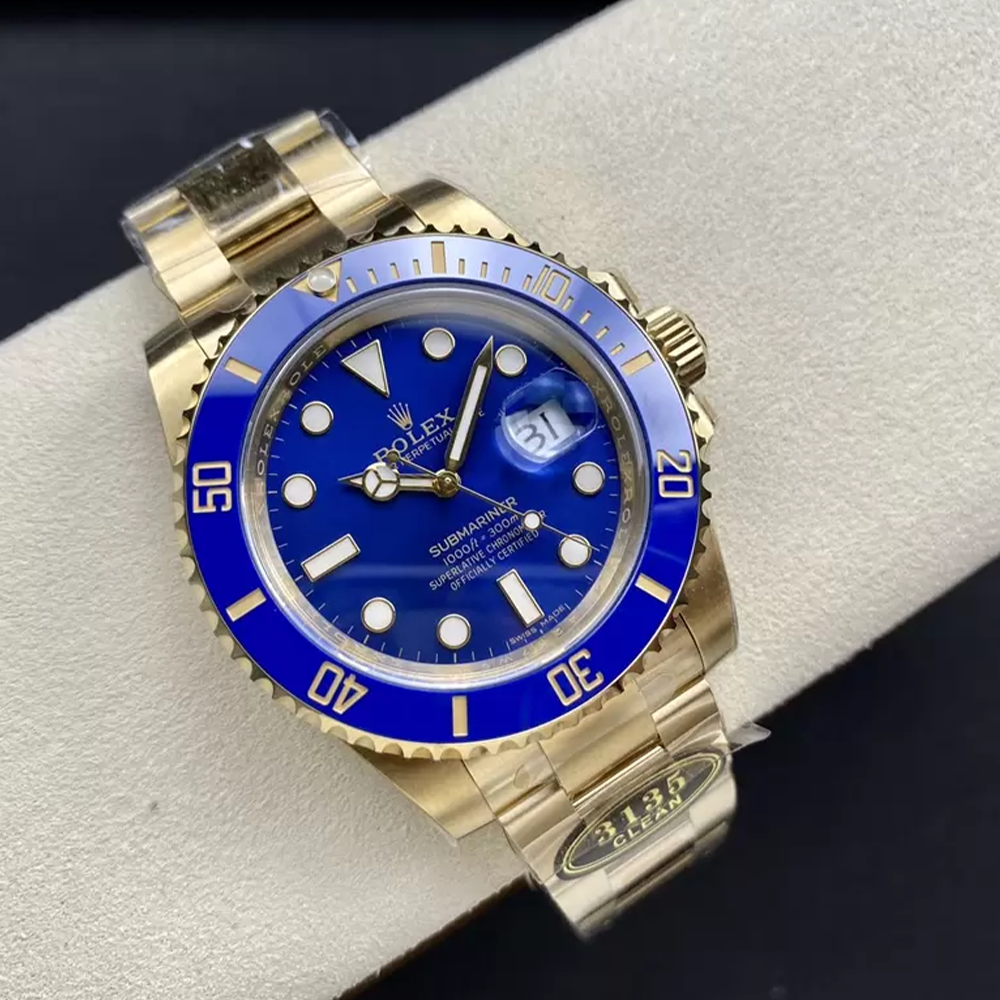 클린공장 롤렉스 서브마리너 블루 데이트 옐로우 골드 금통 40mm 116618