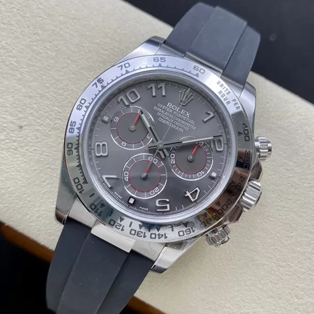 클린공장 롤렉스 데이토나 레이싱 다이얼 화이트 골드 금통 러버밴드 m116519