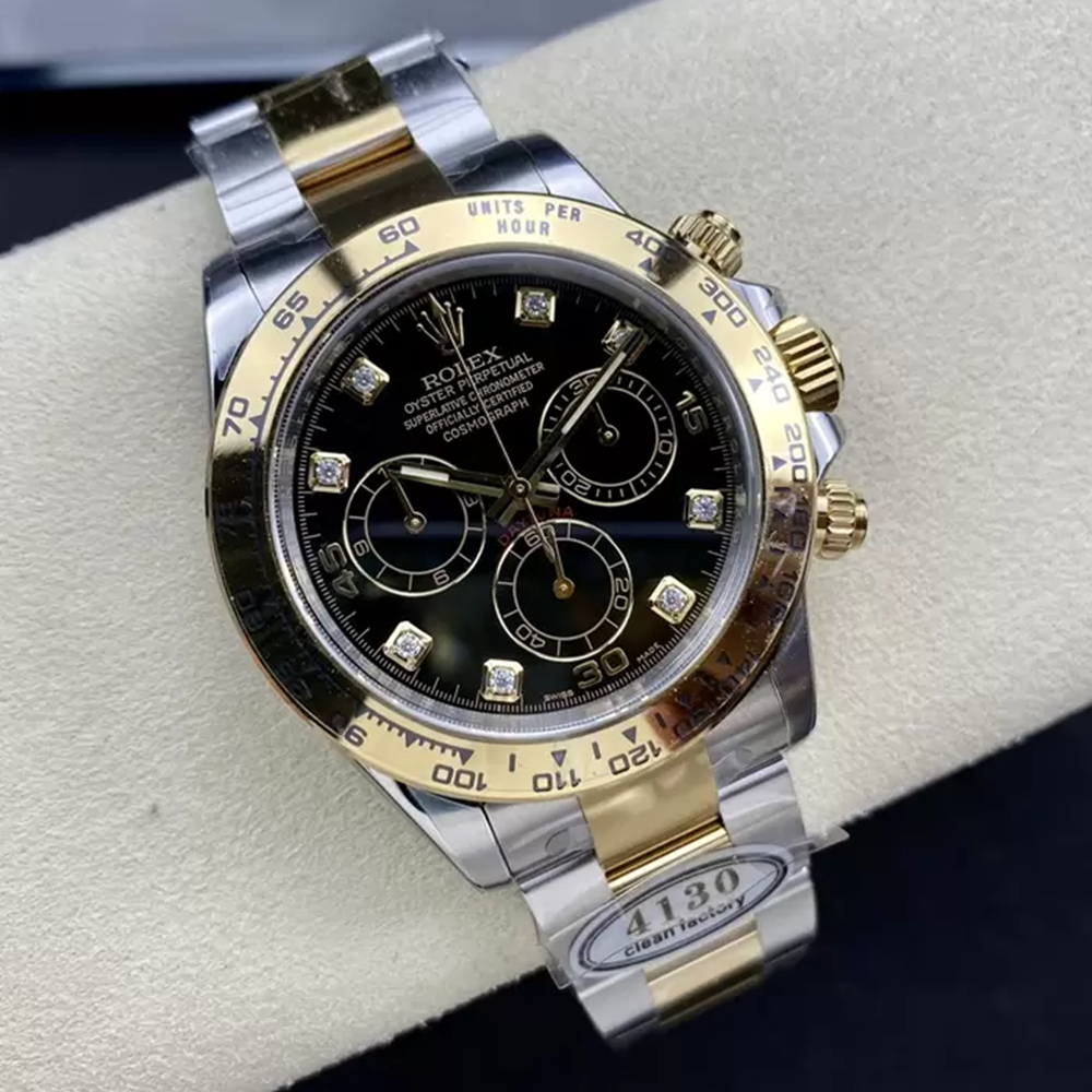 클린공장 롤렉스 데이토나 블랙 8P 다이얼 옐로우 골드 콤비 m116503