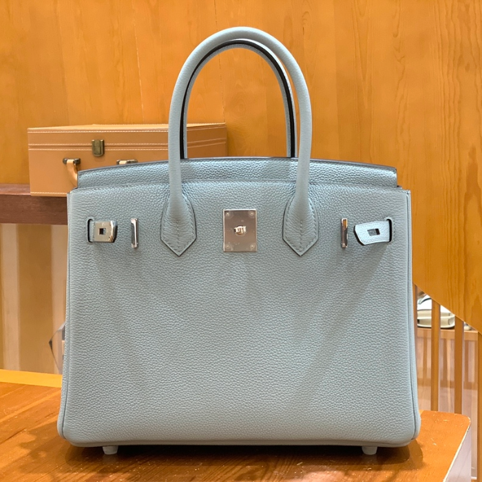 그린엘 에르메스 버킨 30 토고가죽 윈터 블루 실버 버클