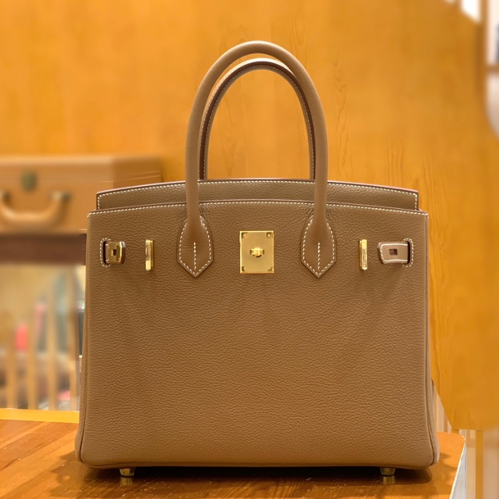 그린엘 에르메스 버킨 30 토고가죽 브라운 골드 버클