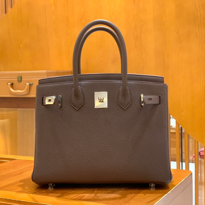 그린엘 에르메스 버킨 30 토고가죽 버건디 실버 버클