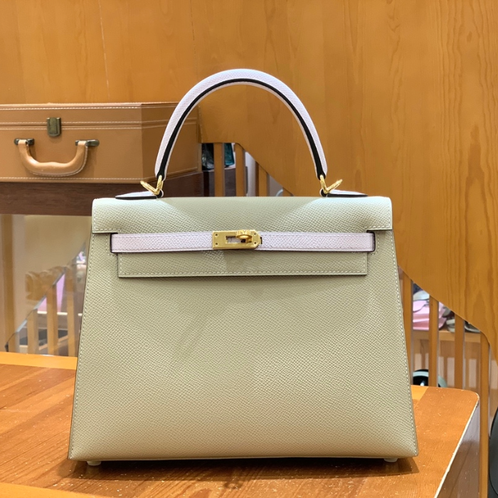 그린엘 에르메스 켈리 25 엡송 그레이 & 드리미 퍼플 금장 버클