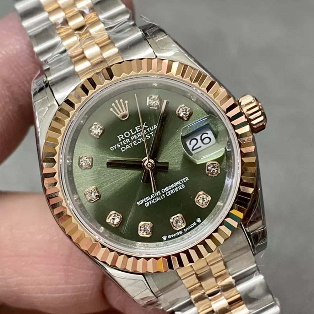 GS공장 롤렉스 데이저스트 28mm 그린 10P 다이얼 로즈골드 콤비 279171