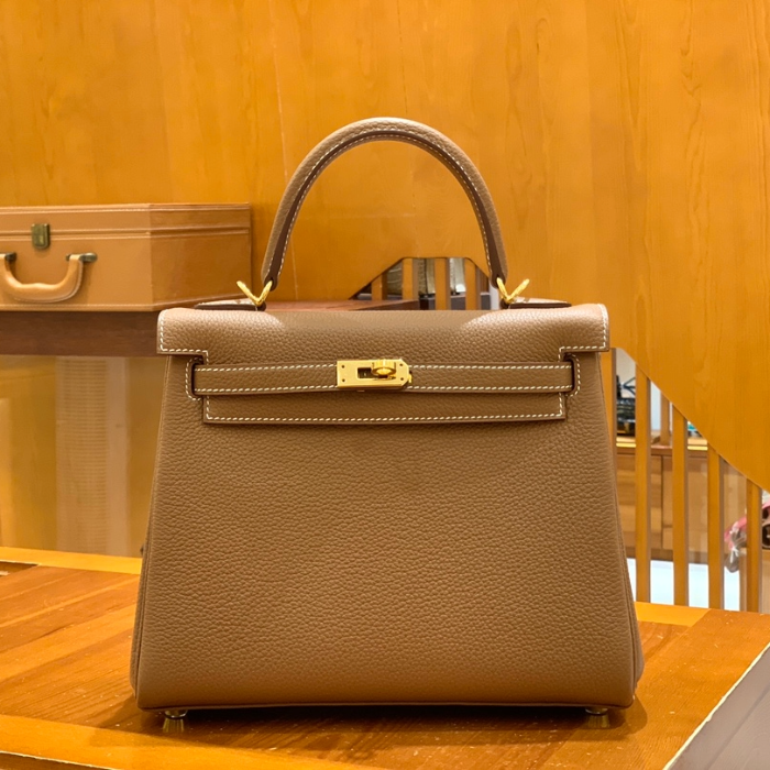 그린엘 에르메스 켈리 25 토고 골드 ​​브라운 골드 버클