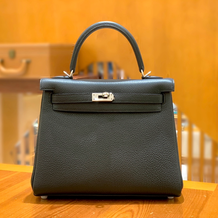그린엘 에르메스 켈리 25 토고 블랙 실버 버클