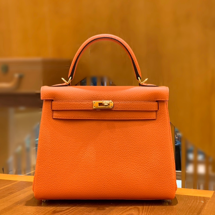 그린엘 에르메스 켈리 25 토고 오렌지 레드 골드 버클