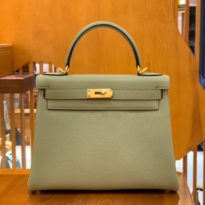 그린엘 에르메스 켈리 28 토고 세이지 그린 골드 버클