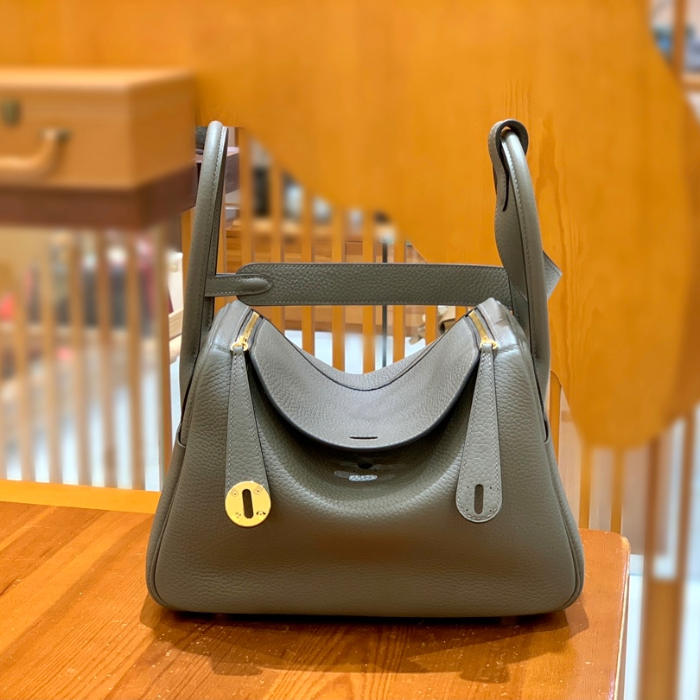 그린엘 에르메스 린디 26 퓨터 그레이 골드 버클