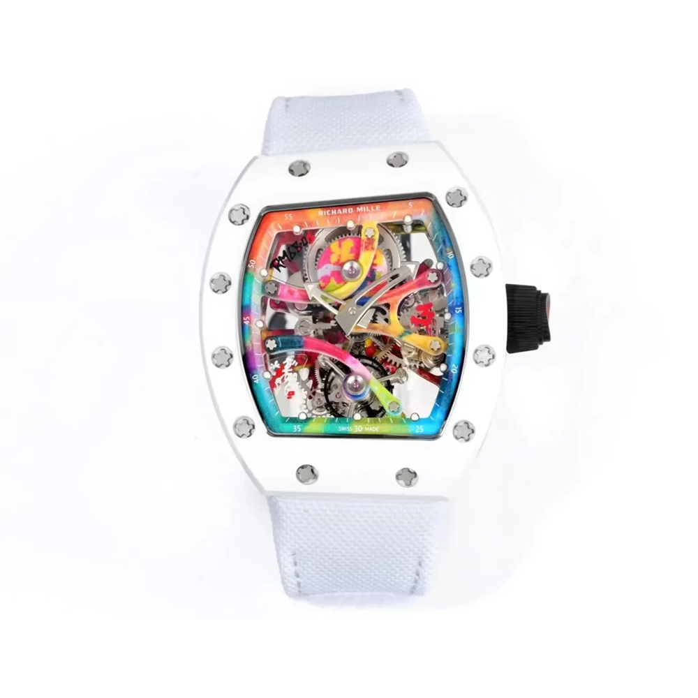 RM공장 리차드밀 요한 블레이크 RM68-01 화이트 세라믹 케이스 / 화이트 스트랩 밴드