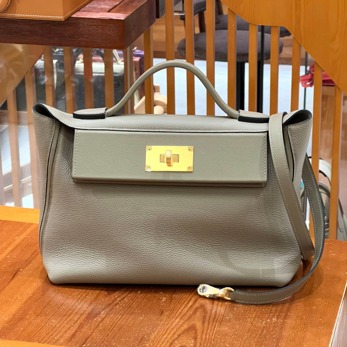 그린엘 에르메스 2424 백 그레이 골드 버클