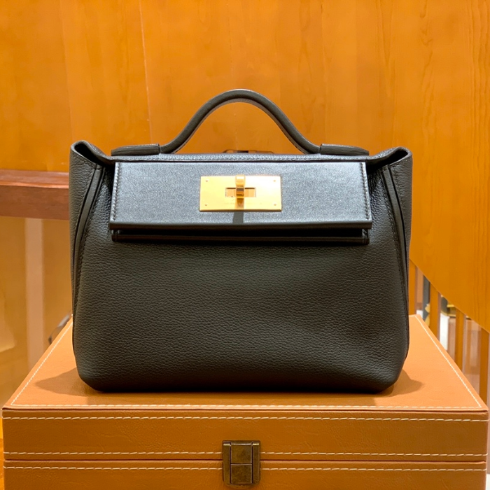 그린엘 에르메스 2424 백 미니 블랙 골드 버클