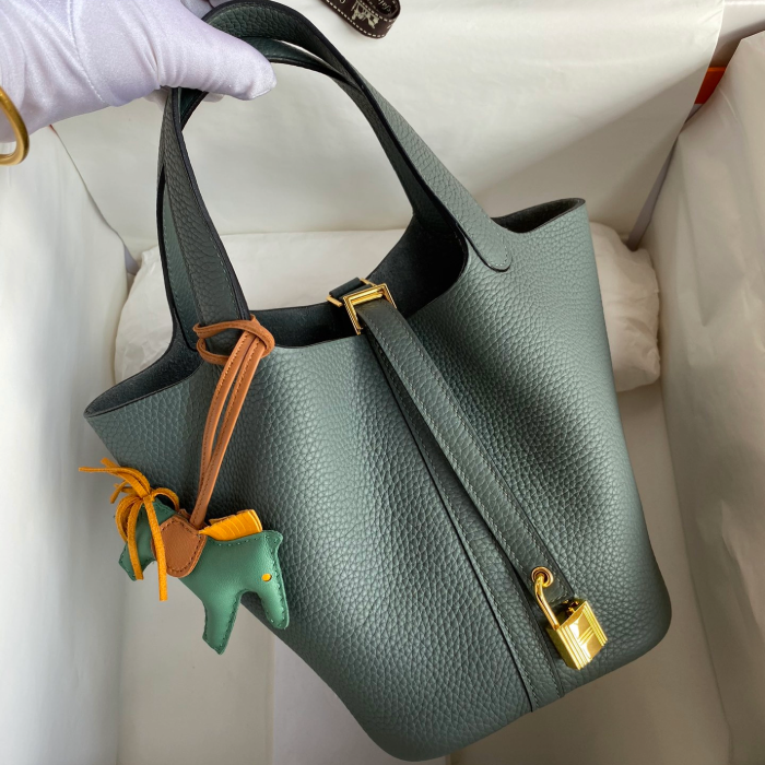 반수공 에르메스 피코탄 락 18 그리메이어 금장 소가죽