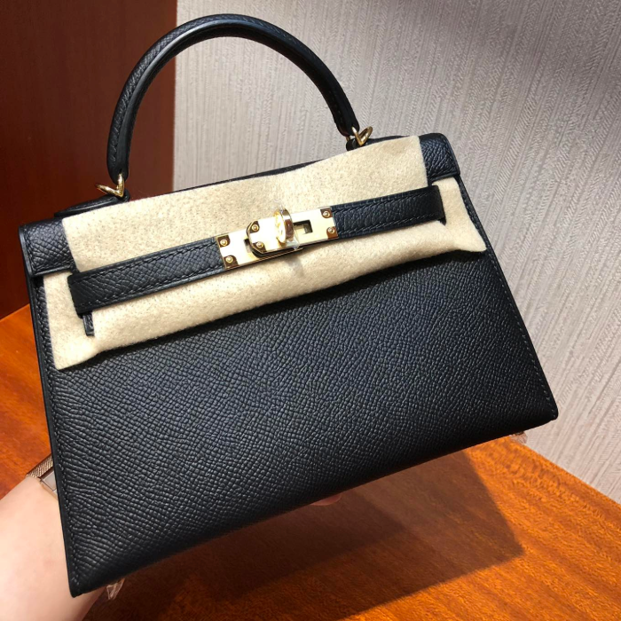 반수공 에르메스 미니 켈리백 블랙 금장 엡송