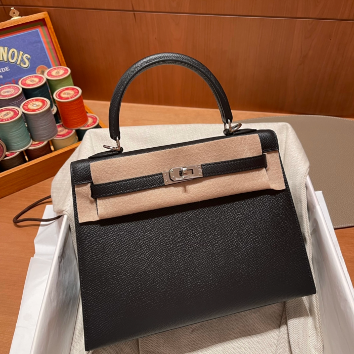 반수공 에르메스 켈리백 25 블랙 은장 엡송
