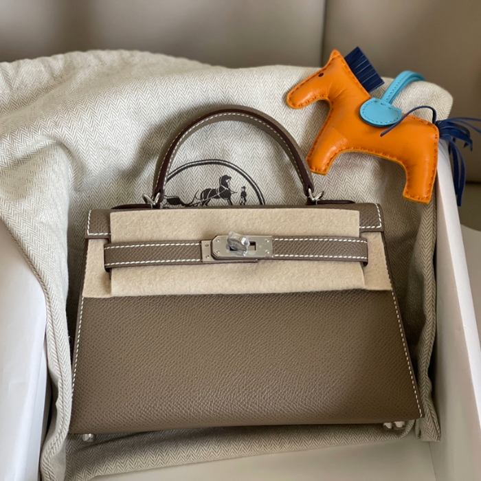 반수공 에르메스 미니 켈리백 에토프 은장 스티치 엡송