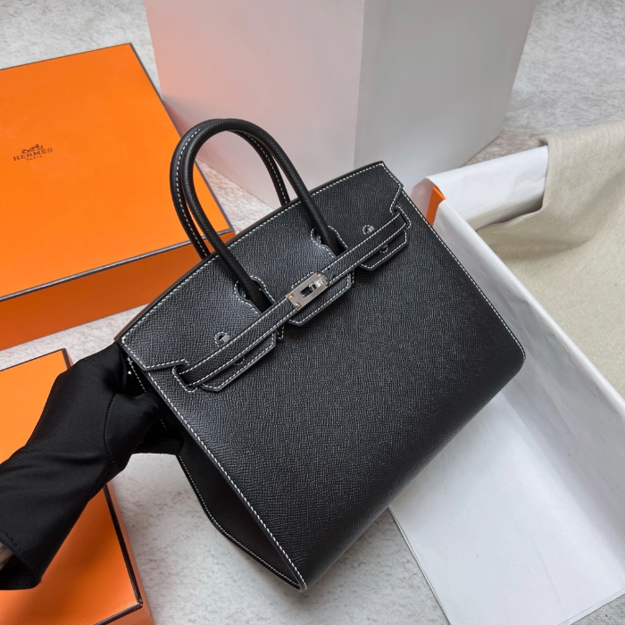 반수공 에르메스 버킨백 25 블랙 은장 엡송 스티치