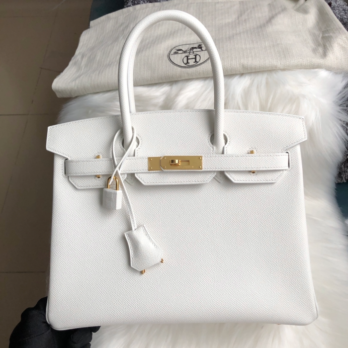 반수공 에르메스 버킨백 30 화이트 금장 엡송