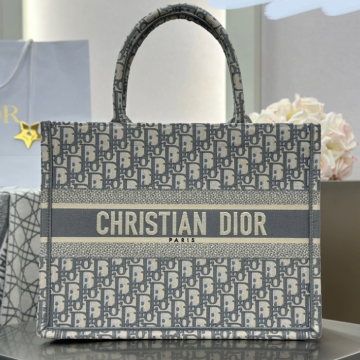 디올 오블리크 자수 북토트 토트백 그레이 스몰 미디움 라지