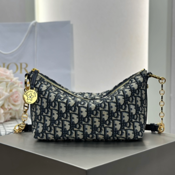 디올 스타 체인 미디엄 파우치 블루