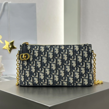 디올 가방 30 몽테인 미디 블루 오블리크 자카드 미니백