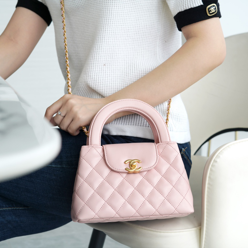 팬더샵 샤넬 켈리백 라이트 핑크 금장 라지
