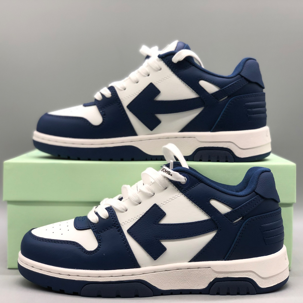 오프화이트 화이트/네이비 아웃 오브 오피스 사토리얼 스니커즈