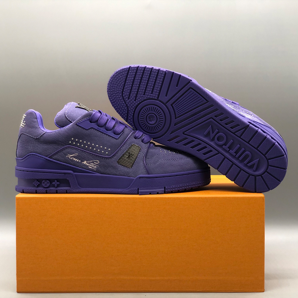 루이비통 LV 트레이너 스니커즈 모노그램 데님 퍼플