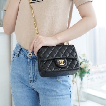 팬더샵 샤넬 카멜리아 플랩백 램스킨 스퀘어 금장