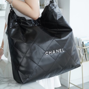 팬더샵 샤넬 22P 22백 캐비어 라지 블랙 은장