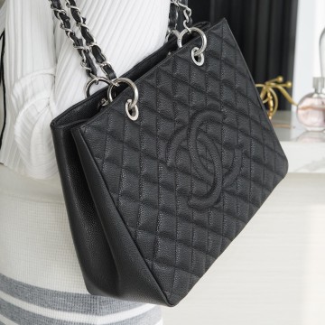 팬더샵 샤넬 캐비어 그랜드샤핑 은장 숄더백