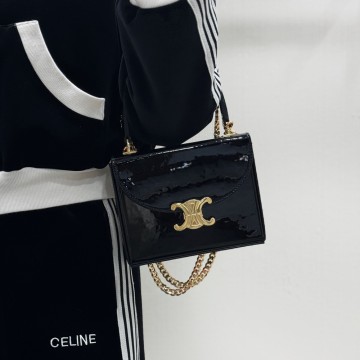 셀린느 틴 니노백 페이턴트 카프스킨 블랙