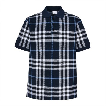 버버리 펜넬 로고 인타르시아 니트 콜 블루