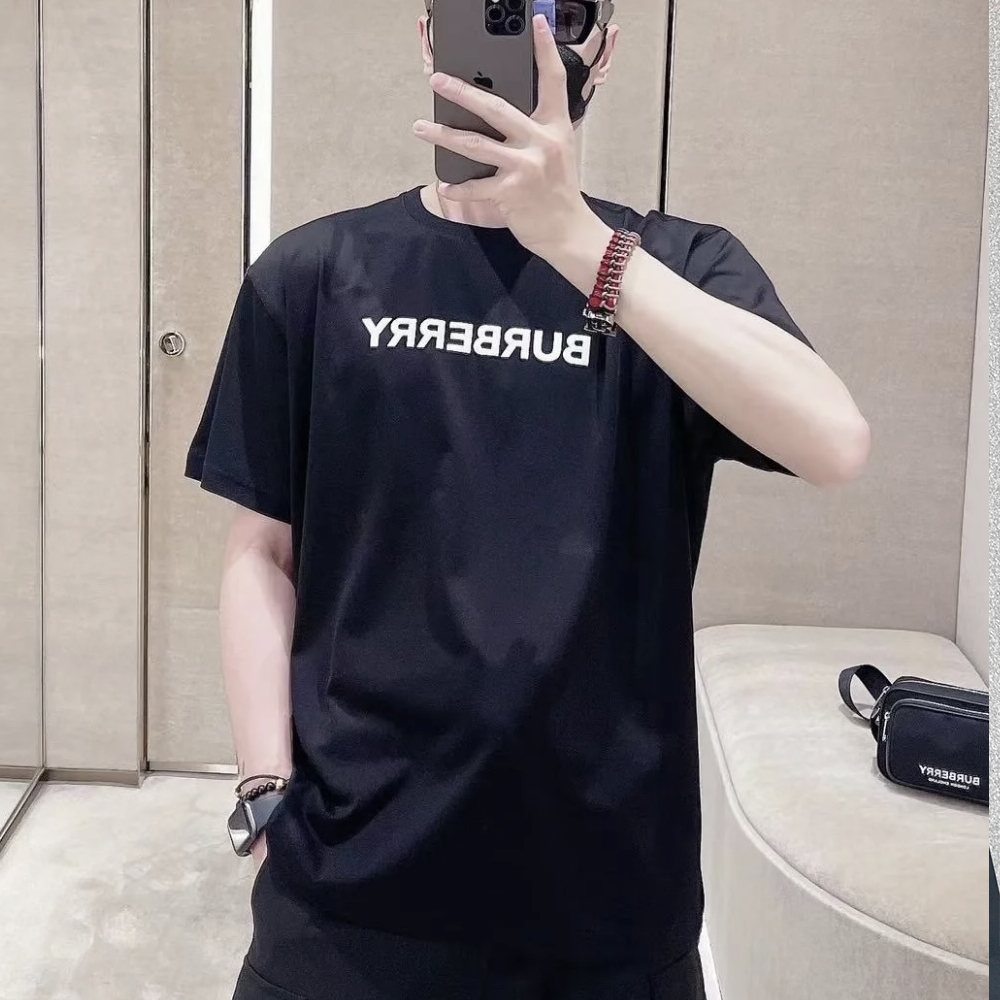 버버리 로고 코튼 티셔츠 블랙