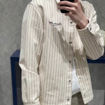 디올 앤 홀리스터 오버셔츠 화이트 코튼 데님