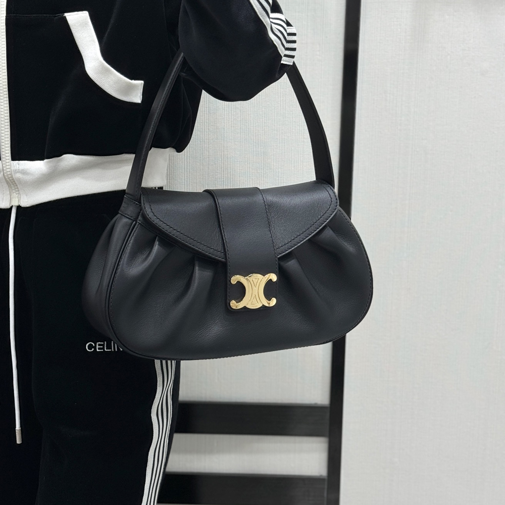 셀린느 숄더백 미디엄 폴리백 세피아 블랙 115633