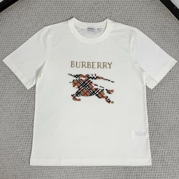 버버리 크로스 스티치 EKD​ 코튼 티셔츠 화이트