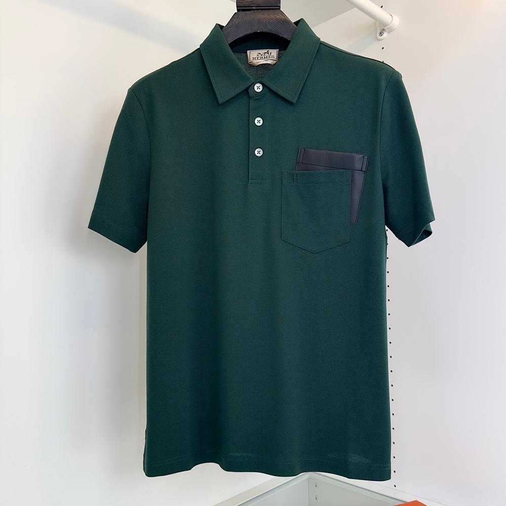 에르메스 포켓 장식 폴로 셔츠 그린
