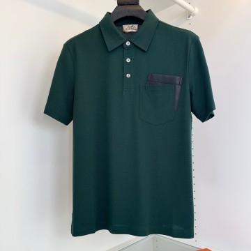 에르메스 포켓 장식 폴로 셔츠 그린