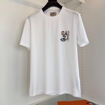 에르메스 패치 디테일 숏슬리브 티셔츠 화이트