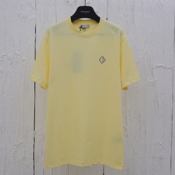 디올 다이아몬드 캐주얼 코튼 저지 티셔츠 옐로우