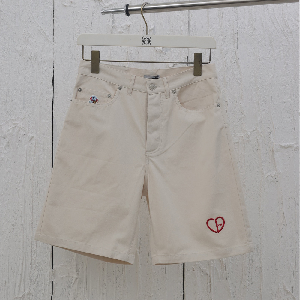 디올 데님 버뮤다 반바지 화이트