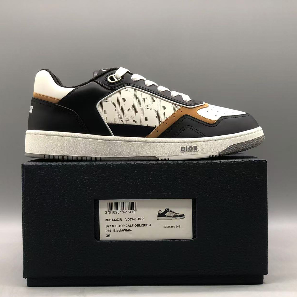 디올 B27 로우탑 스니커즈 블랙/브라운