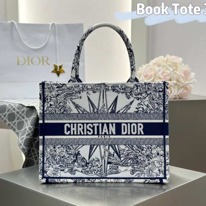 디올 미디엄 북 토트백 레브 디인피니